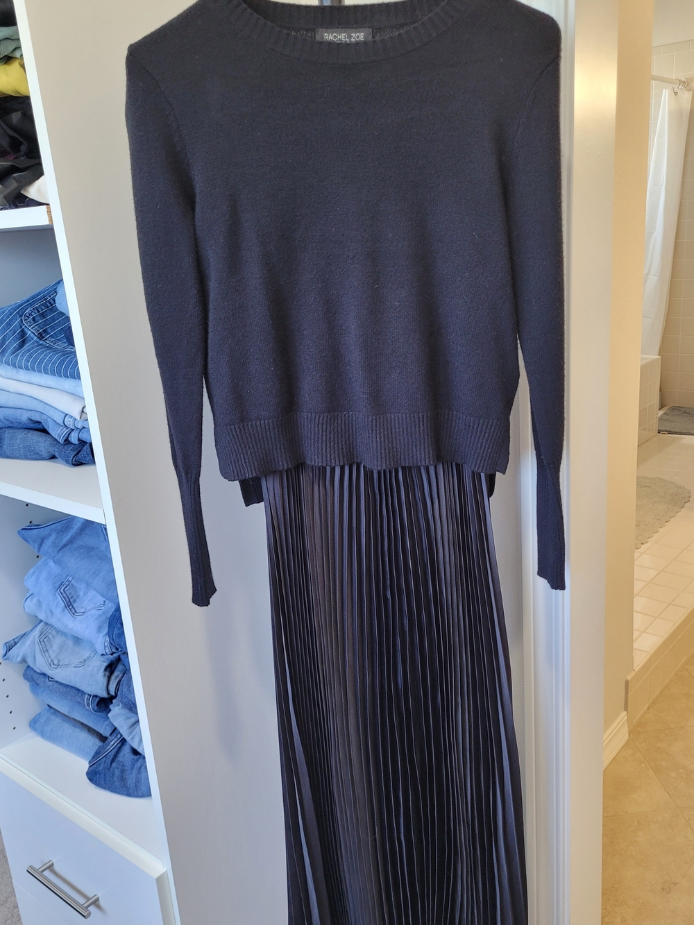 Rachel Zoe Black Pleated Maxi Dress - Picture 3 of 7